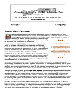 Spring 2017 Newsletter