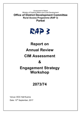 Report on Annual Review CIM Assessment & Engagement