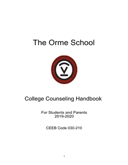 College Counseling Handbook for Students And