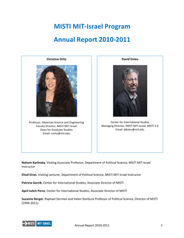 MISTI MIT-Israel Program Annual Report 2010-2011