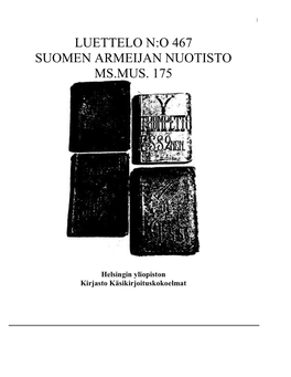 Luettelo N:O 467 Suomen Armeijan Nuotisto Ms.Mus. 175