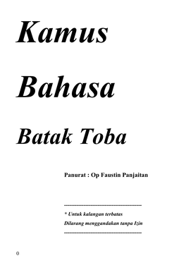 Kamus Bahasa Batak