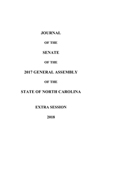 Journal Senate 2017 General Assembly State of North