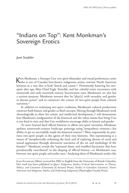 Indians on Top:' Kent Monkman's Sovereign Erotics