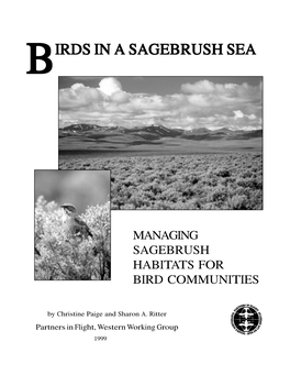 Birds in a Sagebrush Sea: Managing Sagebrush Habitats for Bird Commu- Nities