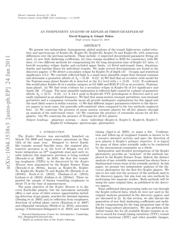 An Independent Analysis of Kepler-4B Through Kepler-8B