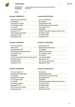 Calendario 26/07/2017