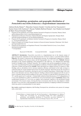 Morphology, Germination, and Geographic Distribution of Pentaclethra Macroloba (Fabaceae): a Hyperdominant Amazonian Tree