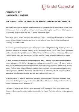 Press Statement 12.30 Pm Wed 19 June 2019 the Very