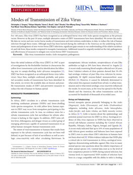 Modes of Transmission of Zika Virus Christopher J