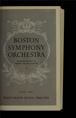 Boston Symphony Orchestra Concert Programs, Season 88, 1968-1969