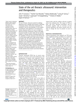 State of the Art Thoracic Ultrasound: Intervention and Therapeutics