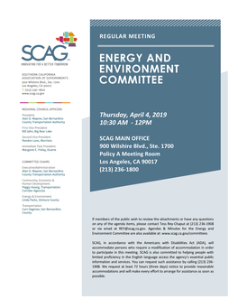 Energy and Environment Committee April 4, 2019 Full Agenda Packet