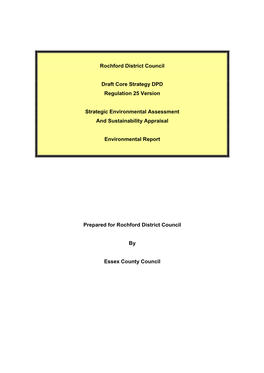 Strategic Environmental Assessment and Sustainability Appraisal