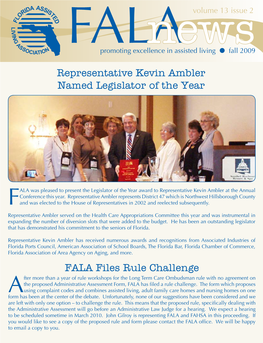 Representative Kevin Ambler Named Legislator of the Year FALA Files