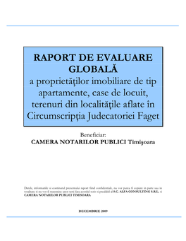 Raport Evaluare Globala Faget 2010