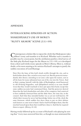 Appendix Interlocking Episodes of Action: Shakespeare's Use of More's “Rusty Armor” Scene (3.5.1–109)