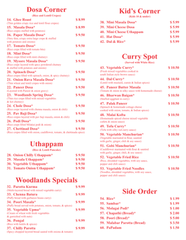 Dosa Corner Uthappam Woodlands Specials Kid's Corner Curry Spot