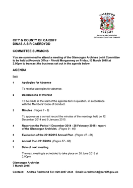 City & County of Cardiff Dinas a Sir Caerdydd Committee