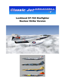 Lockheed CF-104 Starfighter Nuclear Strike Version Table of Contents 1