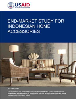 End-Market Study for Indonesian Home Accessories