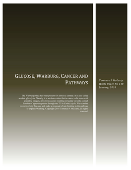 Glucose, Warburg, Cancer and Pathways