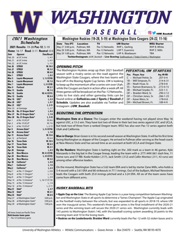 Washington Huskies (19-28, 5-19) at Washington State Cougars (24-22, 11-16)