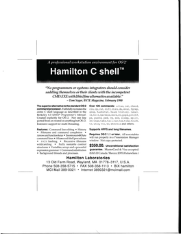 Hamilton C Shell Quick Reference