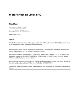 Wordperfect on Linux FAQ