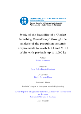 Study of the Feasibility of a “Rocket Launching Consultancy”