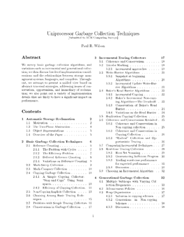 Uniprocessor Garbage Collection Techniques