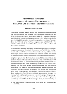 Popularmusikforschung41 09: Heimattreue Patrioten Und Das »Land Der Vollidioten« — Frei.Wild Und Die ›Neue‹ Deutschrocks