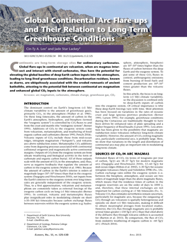 Global Continental Arc Flare-Ups and Their Relation to Long-Term Greenhouse Conditions