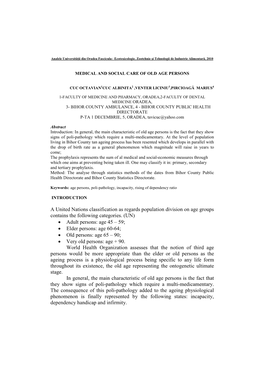 A United Nations Classification As Regards Population Division on Age Groups Contains the Following Categories