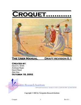 Croquet User Guide