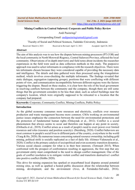 Mining Conflicts in Central Sulawesi