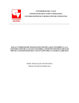 Universidad Del Valle Instituto De Educación Y Pedagogía Estudios Políticos Y Resolución De Conflictos