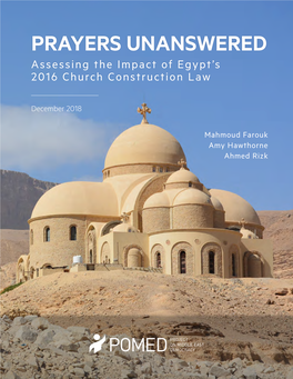 PRAYERS UNANSWERED Assessing the Impact of Egypt’S 2016 Church Construction Law