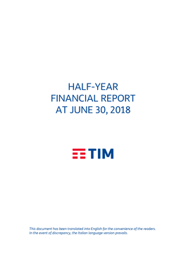 Half-Year Financial Report at June 30, 2018