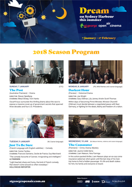 2018 Season Program Dream on Sydney Harbour This Summer