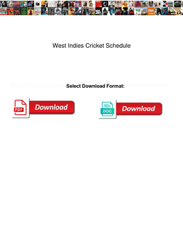 West Indies Cricket Schedule