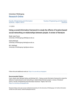 Using a Social Informatics Framework to Study the Effects of Location-Based Social Networking on Relationships Between People: a Review of Literature