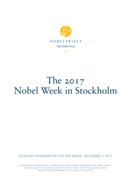 The 2017 Nobel Week in Stockholm