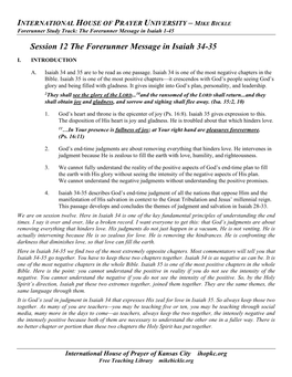 FST12.The Forerunner Message in Isaiah 34-35.Study Notes.171117