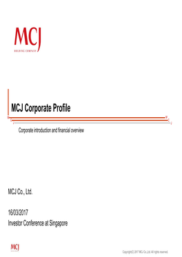 16/03/2017 MCJ Corporate Profile