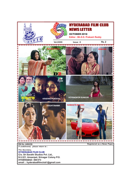 HYDERABAD FILM CLUB NEWS LETTER OCTOBER 2018 Editor : Bh.S.S