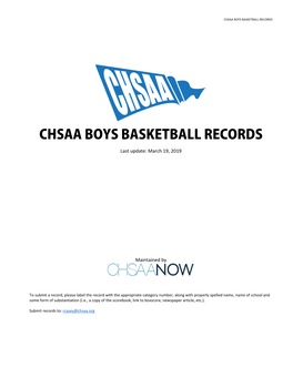 Chsaa Boys Basketball Records