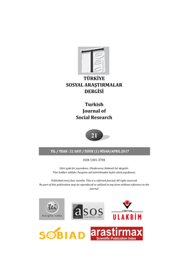 TÜRKİYE SOSYAL ARAŞTIRMALAR DERGİSİ Turkish Journal of Social