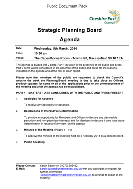 (Public Pack)Agenda Document for Strategic Planning Board, 05/03