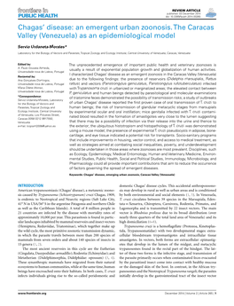 Chagas' Disease: an Emergent Urban Zoonosis. the Caracas Valley (Venezuela) As an Epidemiological Model